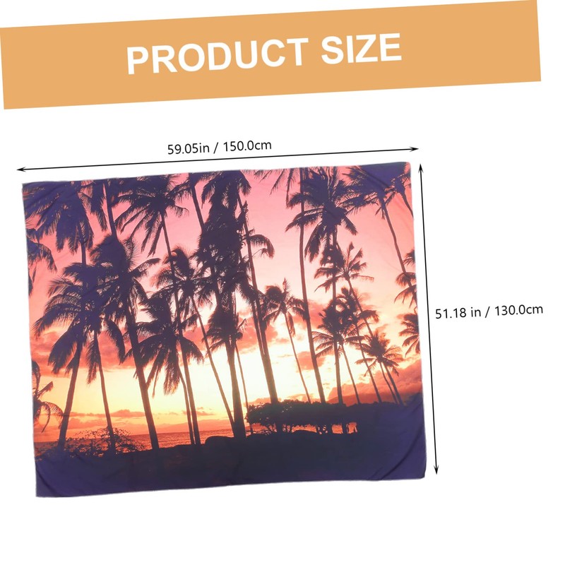 COHEALI 1Set Creative Seaside Landscape Tapestry Beach Coconut Tree Wall