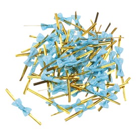 MECCANIXITY 100Pcs Foil Twist Ties 3.1" Bread Ties Metallic Plastic Closure Tie for Tying Bread, Candy, Cookies, Gift Bags Arts Crafts Ties Blue