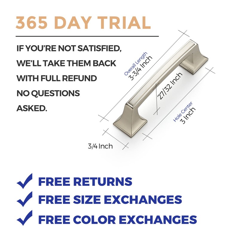 Ravinte 10 Pack Kitchen Cabinet Handles Drawer Pulls Brushed Nickel