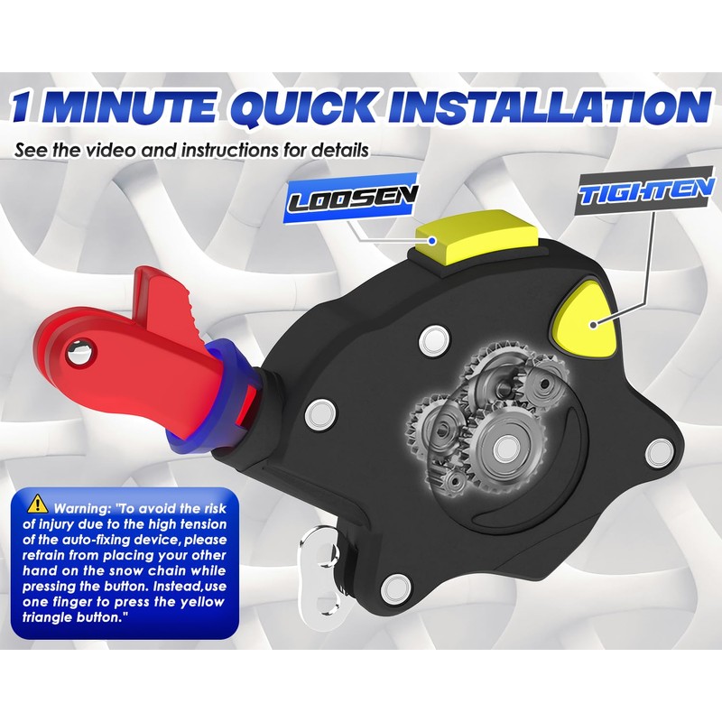 Snow-Chains Auto Fixing 1 Min Quick Fit Easy Installation Tire-Chains,