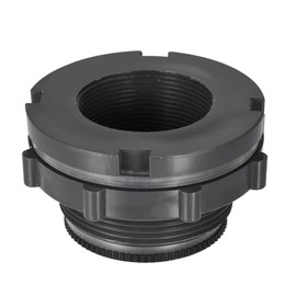 M METERXITY 1 Set PVC Bulkhead Fitting - Screw Thread Bulkhead Wall Water Tank Connection with Plug Fitting Application Aquarium Taps (G1-1/2 Thread Grey)