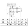 Standard Water Flow Rate Angled Ball Valve with Butterfly Handle