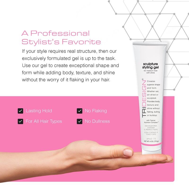 TRIDESIGN Sculpture Hair Styling Gel – Strong Hold for All
