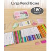 Sooez 6 Pack Extra Large Pencil Box, Plastic Pencil Case