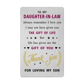 Christmas Card for Daughter In Law- Future Daughter In Law Birthday Wedding Gifts- Valentines Mother's Day Xmas Easter