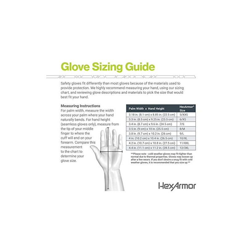 HexArmor Cut Resistant Impact Protection Reinforced Palm Work Gloves |