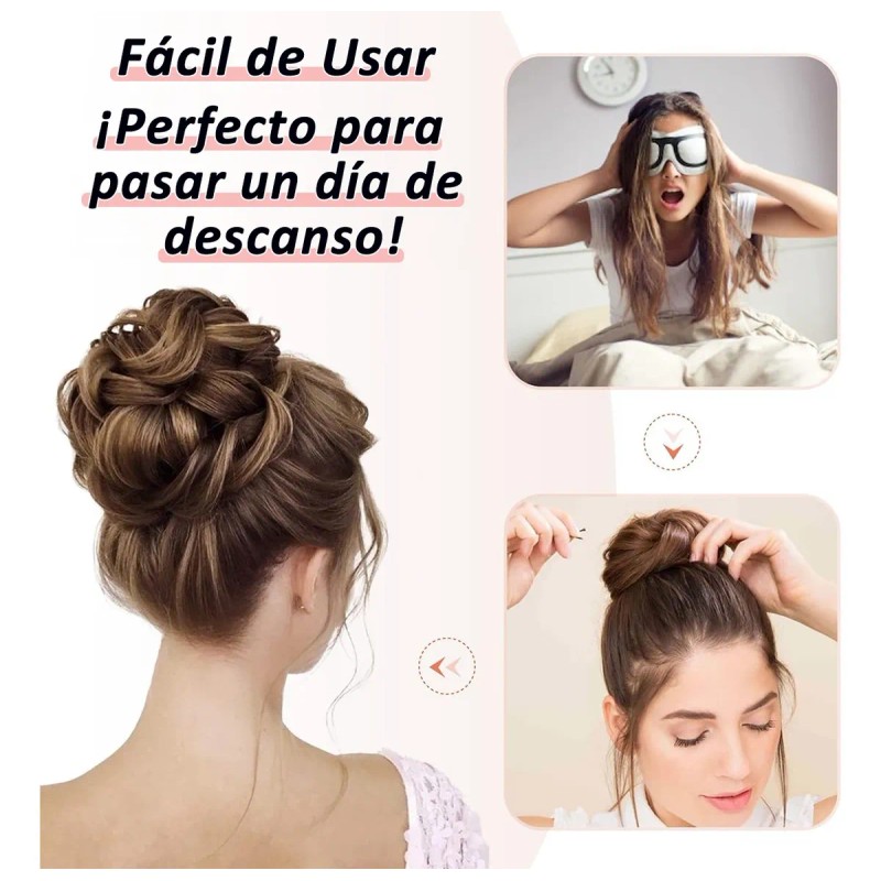 Chongos Postizos Cabello Moño Pelo Desordenado Postizo,2 Pza