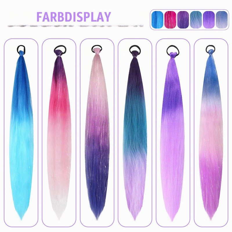 Pack of 2 Colourful Braiding Hair Strands for Kids Girls