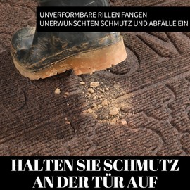 Yimobra Doormats - Non-Slip Washable Heavy Duty Door Mat for Front Doors, Hallway, Office - Brown, 92 x 61 cm - Ideal for Outdoor and Indoor Use