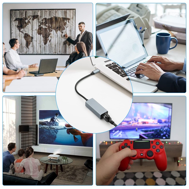 HEEDU Adaptador USB C a Ethernet, RJ45 a Tipo C