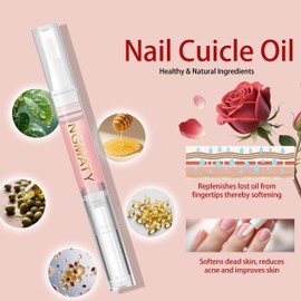 NGMATY 2PCS Cuticle Oil Pen, Finger Edge Manicure Nourishing Pen, Multiple Flavor Cuticle Revitalizer Oil Pen, Nail Strengthener And Growth For Damaged Skin Thin Nail, 2ml (Rose)