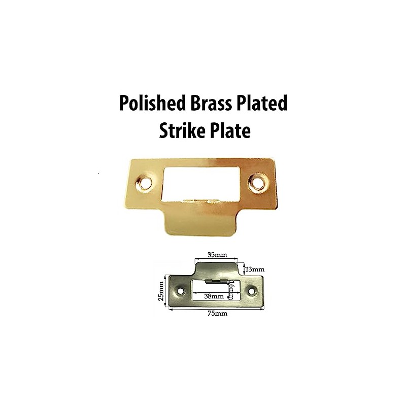 Short Strike Plate Mortice Latch x 1 - Polished Brass