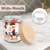 Glass jar with Bamboo lids 4 Set, 16oz overnight oats