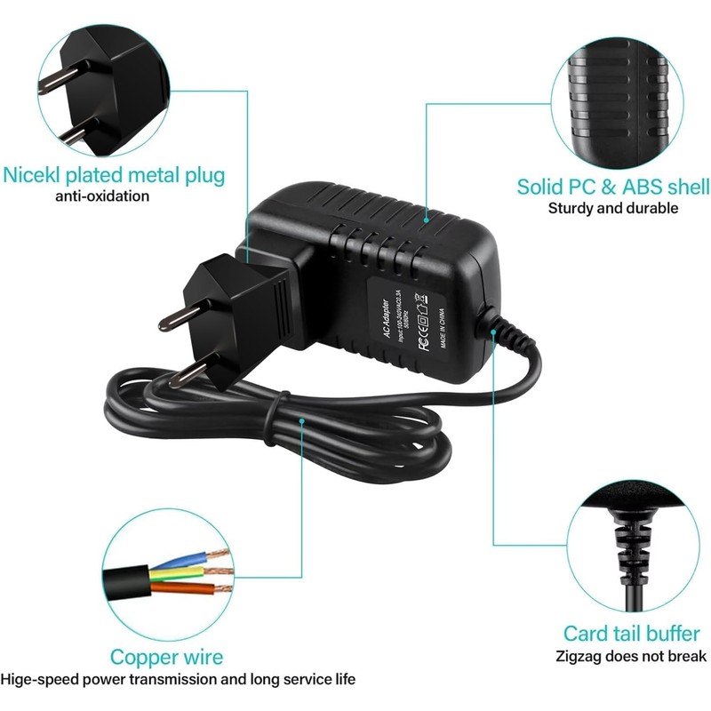 Guy-Tech 9V 2A AC Adapter Charger Compatible for iHome Speaker