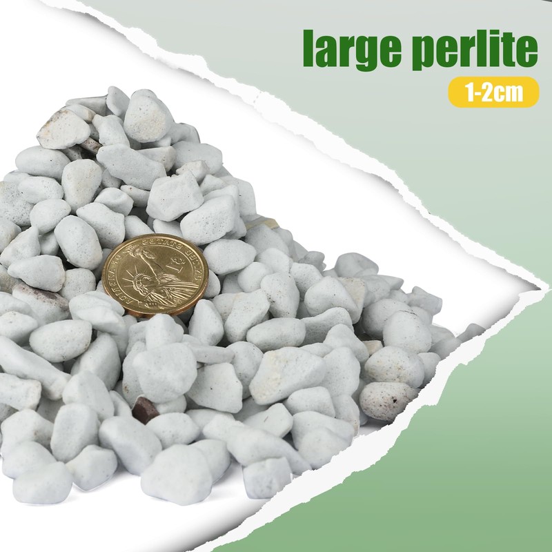 Doter Organic Chunky Perlite for Plants (0.4"-0.8" in Diameter), Natural