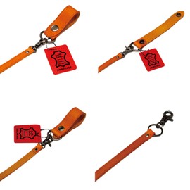 USA DESIGN AMWC-034 Genuine Leather, Belt Loop, Wallet Chain, Wallet Cord, Motorcycle, Biker, Touring, Wallet, Holder, Convenient, Camel