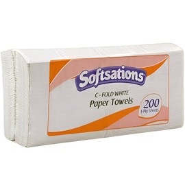 Premium C-Fold White Paper Towels - 1-Ply (1 Pack of 200 Sheets) - Ideal for Any Event or Celebration