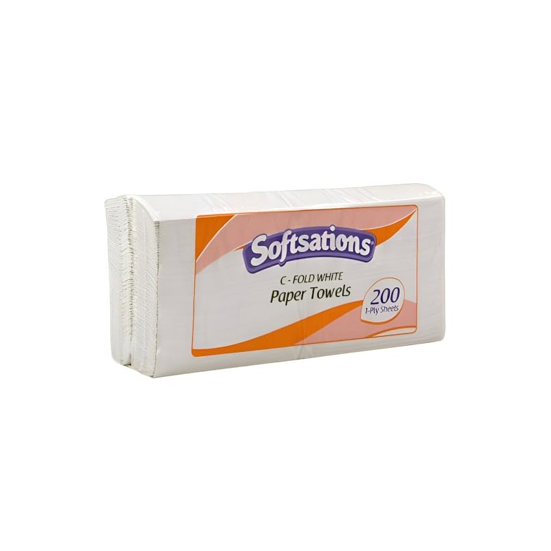 Premium C-Fold White Paper Towels - 1-Ply (1 Pack of