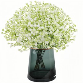 JWlock 36PCS White Artificial Baby's Breath Flowers, 11.4in Real Touch UV Resistant Fake Gypsophila for Wedding Centerpieces & Home Decor – Bendable Stems, No Maintenance