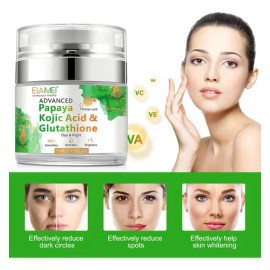 Crema Para La Cara, Acido Kojico De Papaya Glutation Natural