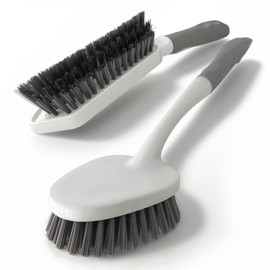 2 Pack Heavy Duty Scrub Brush Set with Hard Bristle, Cleaning Brush Designed for Bathroom, Shower, Bathtub, Tub, Carpet, Floor, Grout, Tile