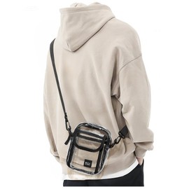 SEAFEW Small Clear Purse Stadium Approved CrossBody Bag for Men and Women,Travel Wallet Passport Holder Phone Purse Unisex, Mini Messenger Satchel Bag For Women Fanny Pack Neck Pouch Bags