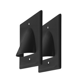 BestMounts - 2 Pack Outer Nose Behind Wall Cable Management TV Cord Hider for Wall Mounted TV - Single Gang Low Voltage Recessed Wall Plates Cable Pass Through for Wires, HDTV, HDMI