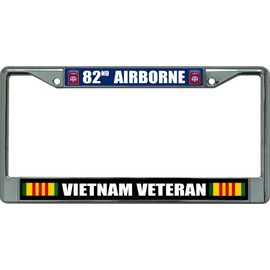 82nd Airborne Vietnam Veteran Chrome License Plate Frame