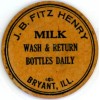 Milk Bottle Cap - J. B. Fitz Henry - Bryant, Illinois, IL - tabless cap - (#2)