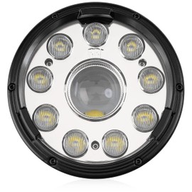 Rogue Rider Industries 5.75" Moto Illumination LED Headlight Compatible with Harley Davidson Dyna Street Bob Super Wide Glide Low Rider Night Rod Train Softail Deuce Sportster Iron 883 (Chrome)