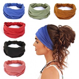 Women's Badminton Headband - Elastic Non-slip Sweat-Wicking Sports Yoga Hair Band for Summer Workouts 29G/Deep Coffee 15ea