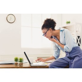 2 pack Women's Premium Lightweight Readers – Anti Blue Light Reading Glasses with UV Protection (Black/Purple, 2.00)