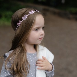 Peppercorn Kids Little Girls Sparkly Butterfly Headband - 2 Pack (Irridescent Blue/Pink) Age 3-8 Y