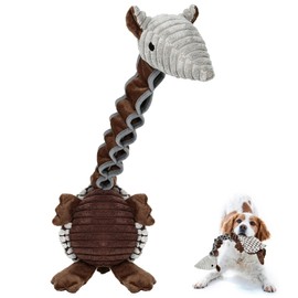 IOKHEIRA Dog Toys for Large Dogs Plush Dog Squeaky Toys to Keep Them Busy Tug of War Dog Toys for Medium and Small Dogs Made of Cotton Material and Crinkle Paper Stuffed Animals for Dogs（Armadillo