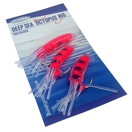 FLADEN Winged Octopus Rig - Red/Black, Size 10/0