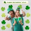 MixTeach 180 Pcs Shamrocks Cutouts St. Patrick's Day Glitter Clover