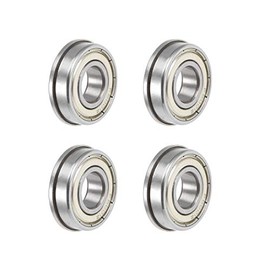 sourcing map F6001ZZ Flanged Ball Bearing 12x28x8mm Shielded Chrome Steel Flange Rip Bearings 4pcs