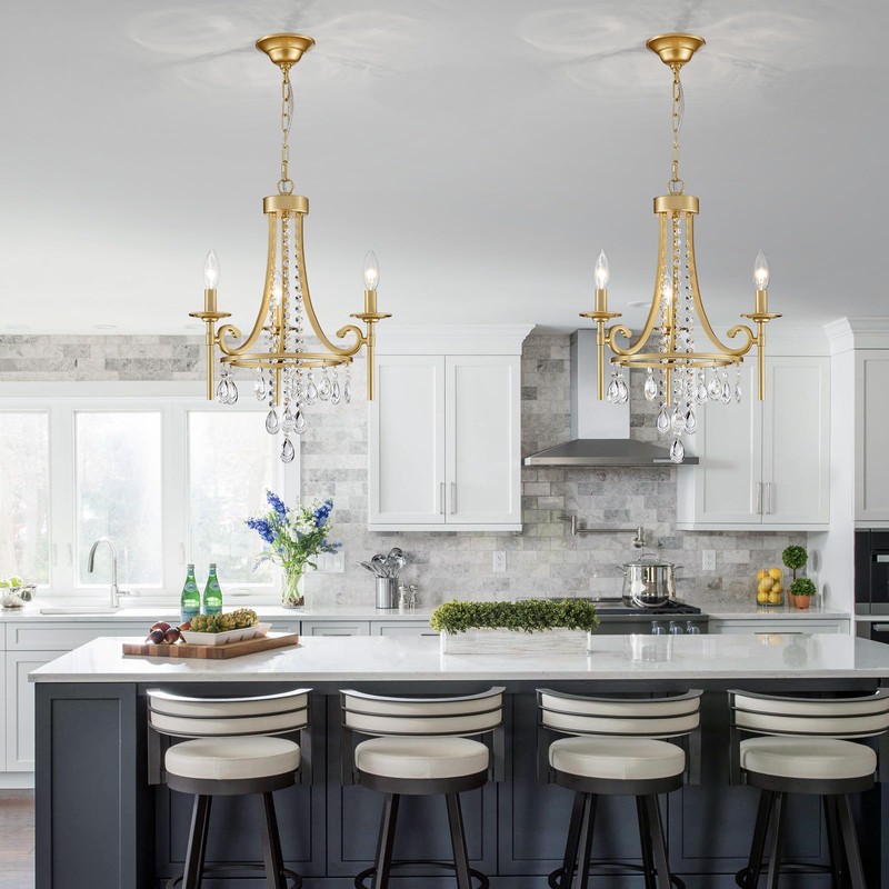 WUZUPS Candle Chandelier 3-Light Pendant Ceiling Light Modern Lighting Fixture