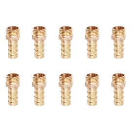 10PCS Hose Pipe Tap Connector Brass Hose Nozzle Connector Hose Fitting Male Adapter for Pond Pool Hose Pipe Adapters -1/4 10mm