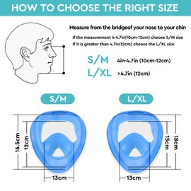 SENTAIMAO Full Snorkel Mask Full Face Snorkel Mask adult with Panoramic View/Anti-fog Anti-leak Design/Sports Camera Mount (blue L/XL)