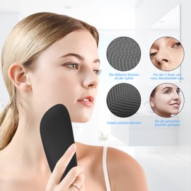 Electric Facial Cleansing Brush - Waterproof Ultrasonic Facial Cleansing Brush and Face Massager with Memory Function for Deep Cleansing, Anti-Ageing and Gentle Exfoliation, Eye Massage