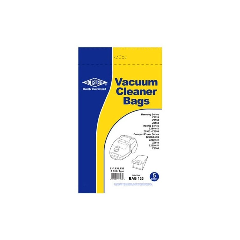 Vacuum Bags to fit Electrolux Z2520/2530 E37 Type 5 Pack