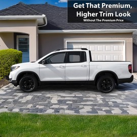 BOGAR TECH DESIGNS for Honda Ridgeline 2017-2026 Side Window Chrome Delete – Precut Vinyl Trim Overlay, Gloss Black Blackout Appearance