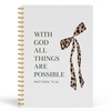 FGFK Coquette Leopard Print Bow Christian Notebook Journal, With God