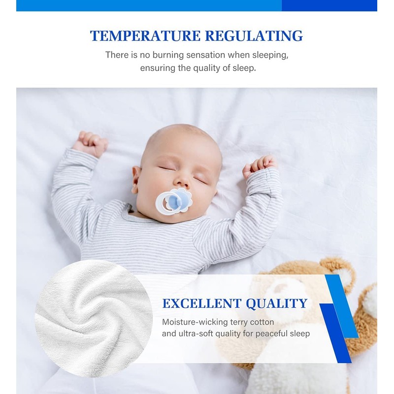 Super King Terry Toweling Waterproof Mattress Protector 182x200 cm Cotton