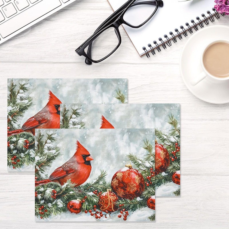 Marshmallow Snowman Thanks Note Cards - Set of 10 Blank