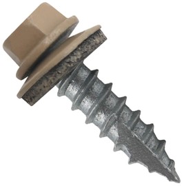 #14 Metal ROOFING SCREWS: (250) Screws x 1" TAN Hex Head Sheet Metal Roof Screw. Self starting/tapping metal to woodsheet metal screws with EPDM washer. for corrugated roofing