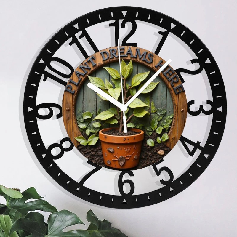 25cm Classic Iron Round Clock with Silent Sweep Second Handsheet