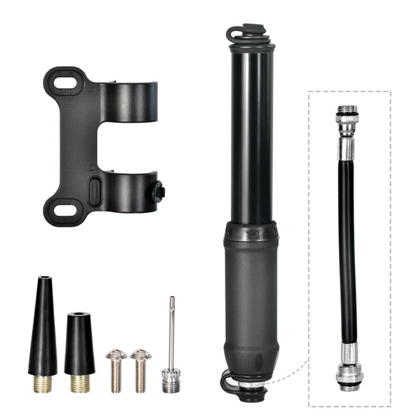 Portable Inflator Pump Small Pocket Manual Schrader Presta Valve Backetball