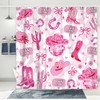 MDUKOIN Pink Shower Curtain, Western Cowgirl Cute Disco Shower Curtain